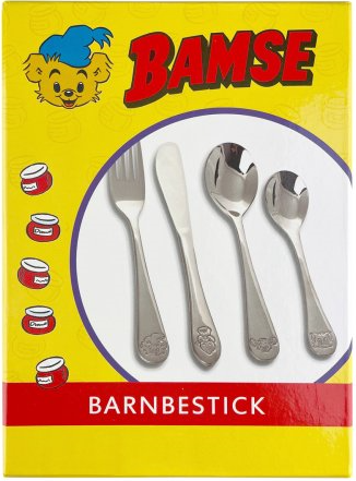 Dacapo Silver Bestickset Bamse i rostfritt stl 4-delar